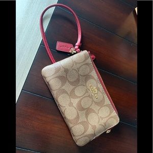 Coach wristlet double pocket.